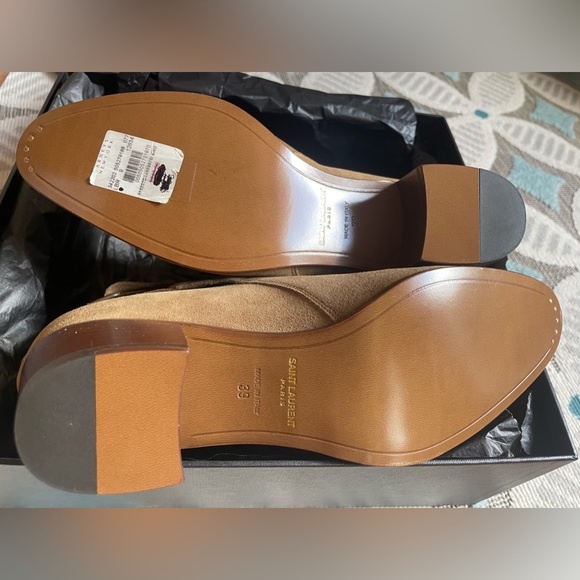 Saint Laurent Suede Ankle Boots - Booties - Tan - Size 39 Womens - Brand NIB - Picture 14 of 14